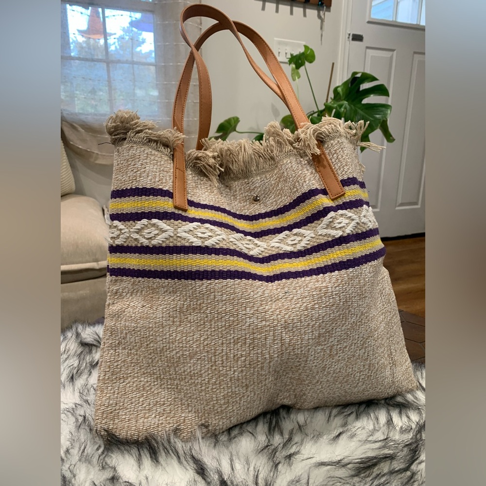 Aztec Pattern Fabric Tote Bag